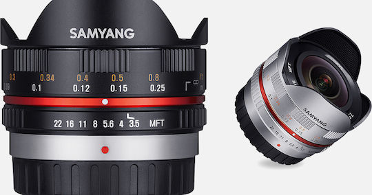 Samyang Crop Camera Lens 7.5mm f/3.5 UMC Fisheye for Micro Four Thirds (MFT) Mount Black