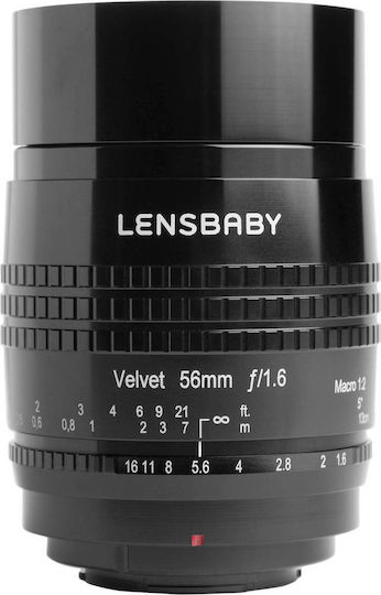 Lensbaby Obiectiv Foto Full Frame Velvet 56 Fix Pentru Montaj Canon RF Negru