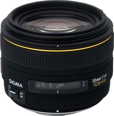 Sigma Кроп Камерен Обектив 30mm F1.4 EX DC HSM Фиксиран за Никон Ф Монтаж Черен