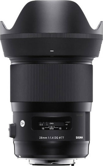 Sigma Full Frame Camera Lens 28mm f/1.4 DG AF HSM ART Wide Angle for Canon EF Mount Black