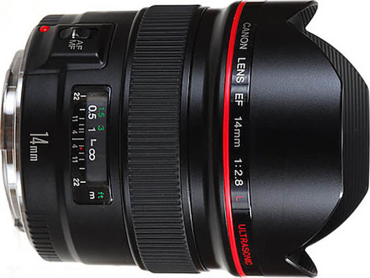 Canon Full Frame Φωτογραφικός Φακός 14mm f/2.8L II USM Wide Angle για Canon EF Mount Black