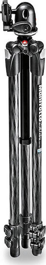 Manfrotto 290 Xtra Three-Section Carbon Fiber Camera Tripod with Ball Head