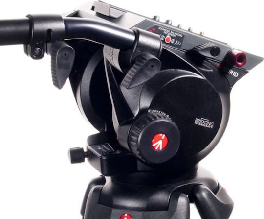 Manfrotto Pro Tripod Video Head with Fluid Drag and Sliding 509HD Neigekopf - Video