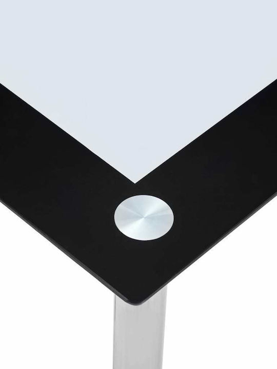 Table Dining Room with Glass Surface Black - Transparent 120x60x75cm