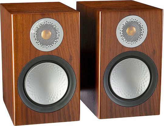 Monitor Audio Silver 50 Hi-Fi Lautsprecher Buch selbst 100W 2 Anzahl von Fahrern B16.5xT24xH27cm. Walnuss