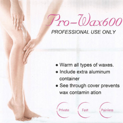 Pro Wax 600 Κεριέρα Αποτρίχωσης με Κάδο 400ml Άσπρο/Μαύρο 100W