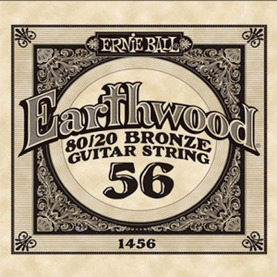 Ernie Ball Single 80/20 Bronze String for Acoustic Guitar Earthwood 80/20 Bronze 0.056"