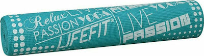 Lifefit SlimFit Στρώμα Γυμναστικής Yoga/Pilates Τιρκουάζ (173x61x0.6cm)