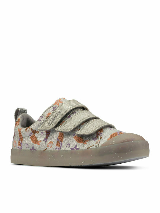 Clarks Foxing Print Anatomic Silver