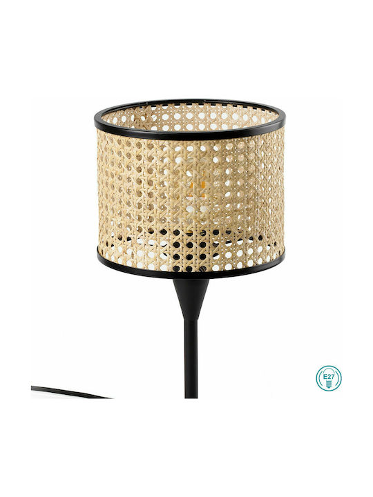 Faro Barcelona Mambo Metal Vintage Table Lamp for Socket E27 LED with Brown Shade and Black Base