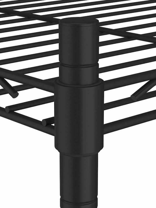 vidaXL Metallisches Küchenwagen Mit 3 Ebenen Schwarz 60x35x81cm
