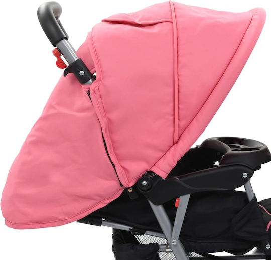 vidaXL Double Stroller Suitable from 6+ Months Pink & Black