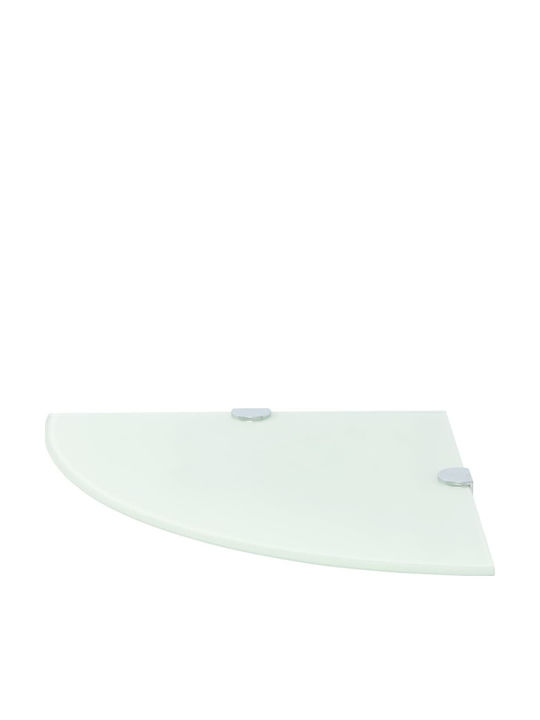vidaXL Colțar Montat pe perete Raft Baie Sticlă cu 2 Rafturi 25x25x0.8cm Alb Albă