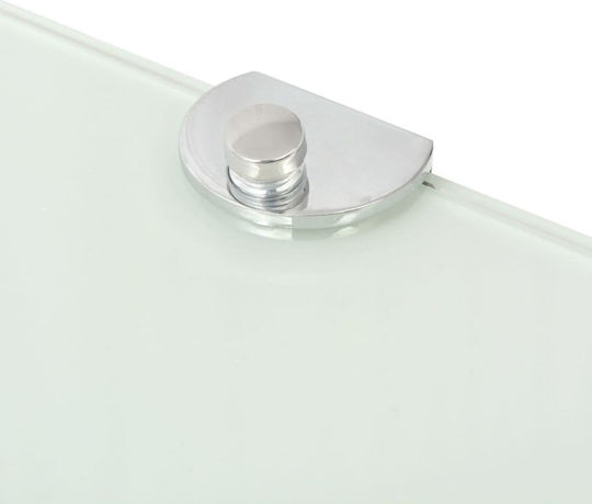 vidaXL Corner Wall Mounted Bathroom Shelf Glass with 2 Shelves 25x25x0.8cm White White
