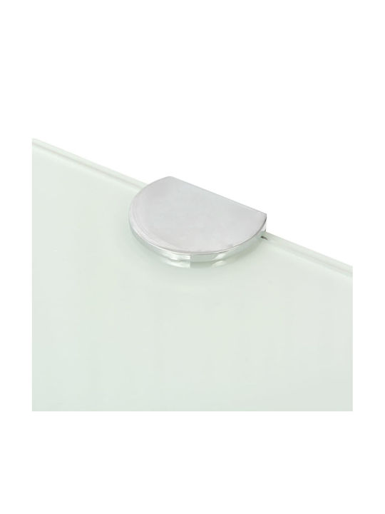 vidaXL Ecke An der Wand montiert Badezimmerregal Glas mit 2 Regalböden 35x35x0.8cm Weiß Weiß