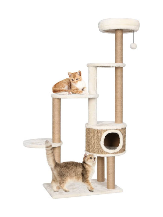 vidaXL Scratching Post Cat Trees Beige 5 levels 60x40x148cm