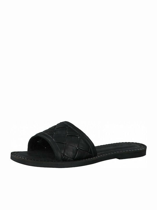 Leather Women's Flat Sandals Anatomic in Black Color