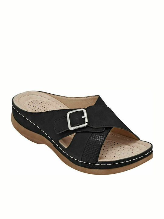 B-Soft Women's Flat Sandals Anatomic In Black Colour