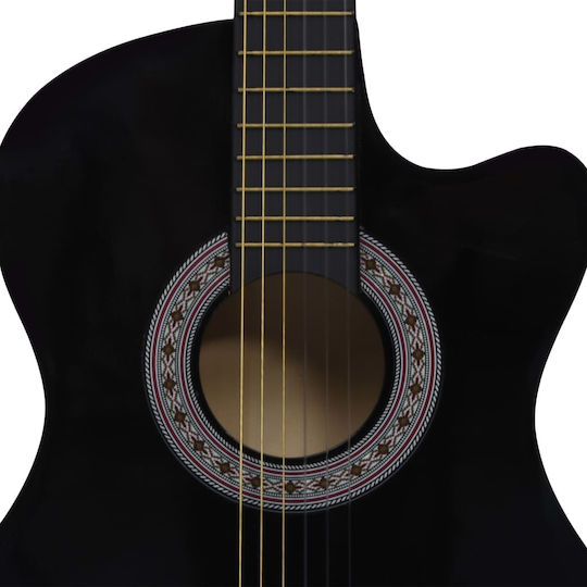 vidaXL Acustică Chitară Chitare acustice cu decupaj Negru