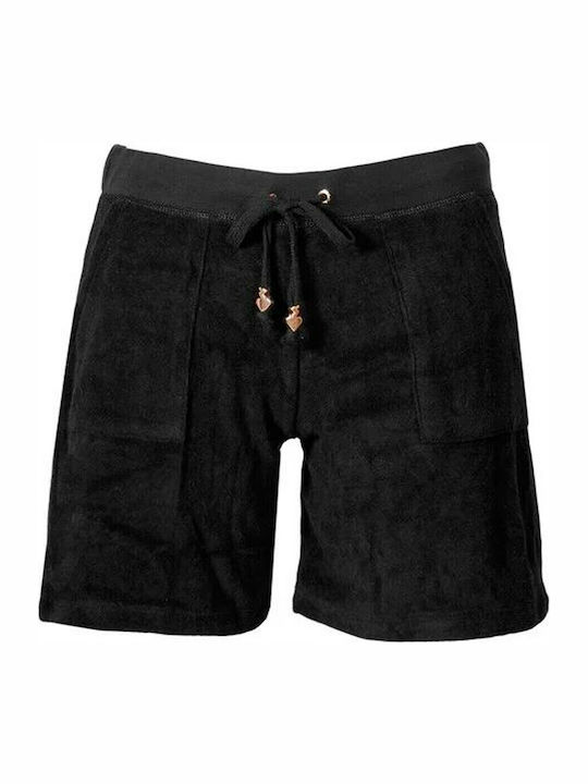 Women's Sporty Bermuda Shorts Terry Black