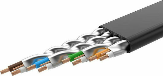 Ugreen Flat U/FTP (STP) Cat.7 (10Gbps) Καλώδιο Δικτύου Ethernet 3m Μαύρο