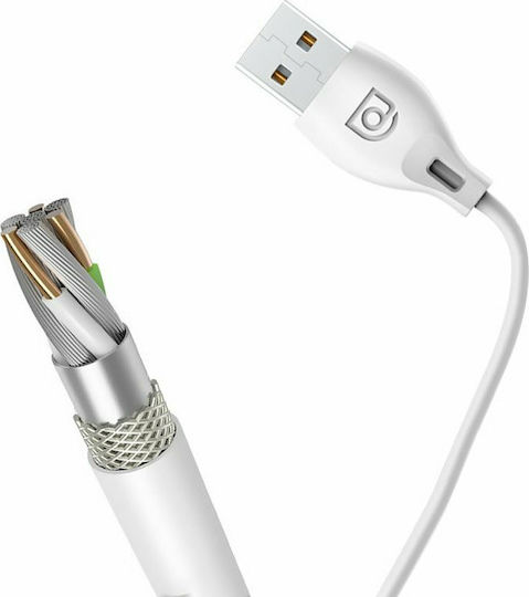 Dudao L4T USB 2.0 Kabel USB Typ-C männlich - USB-A Weiß 1m