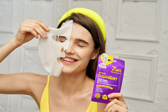 7DAYS Active Thursday Sheet Μάσκα Προσώπου για Ενυδάτωση 28gr
