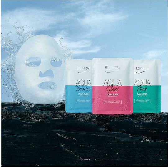 Biotherm Aqua Glow Flash with Life Plankton Water & Vitamin Complex Face Brightening Mask 31gr