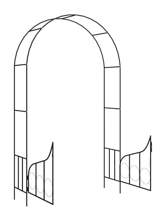 Arcadă De Grădină Din Metal Negru 138x40x238cm