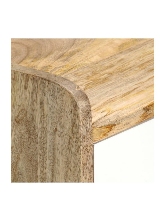 Bedside Table Solid Wood Beige 47x35x63cm