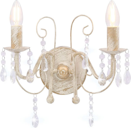 vidaXL Lamp Wall White 29x29cm