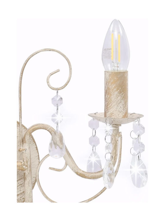 vidaXL Vintage Lamp Wall with Socket E14 White 29x29cm