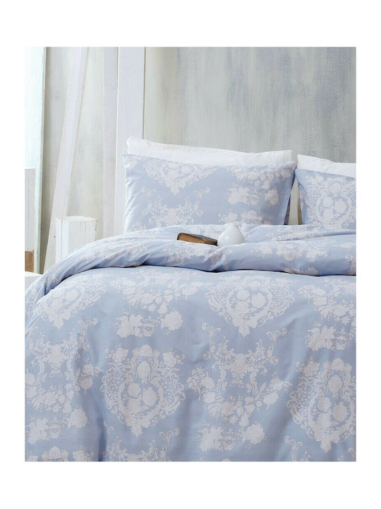 Rythmos Elisabeth Single Cotton Duvet Cover Set with Pillowcases 160x250 Σιελ