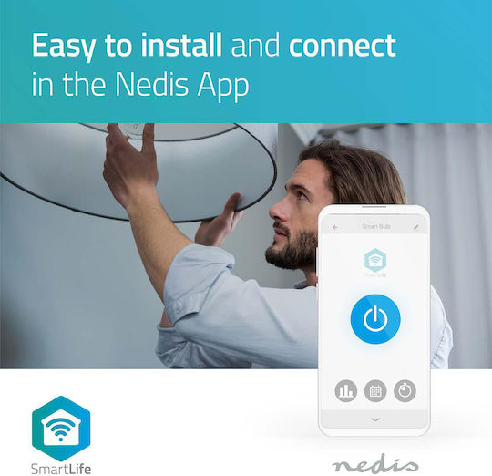 Nedis Smart Λάμπα LED 4.5W για Ντουί E14 Ρυθμιζόμενο Λευκό 350lm Dimmable