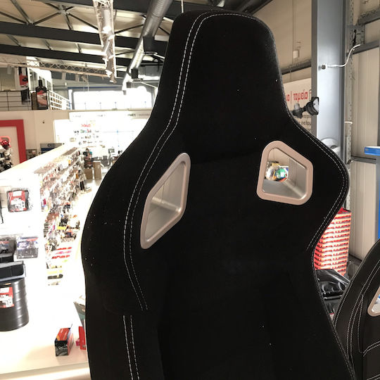 Carner RS Eimer Stoffschwarze Schalensitze mit weißer Naht Set von 2 Schwarz