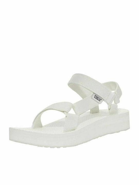 Teva Midform Universal Damen Flache Sandalen in Weiß Farbe