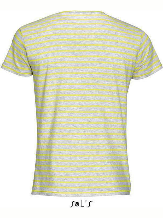 Sol's Miles Ανδρικό Διαφημιστικό T-shirt Κοντομάνικο Ash/Lemon