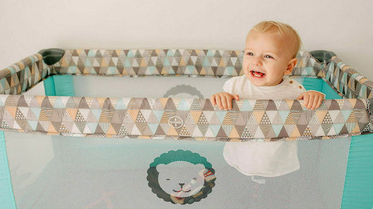 Lionelo Stefi Concrete Loc de joacă cu Saltea Grey Concrete 125x65cm