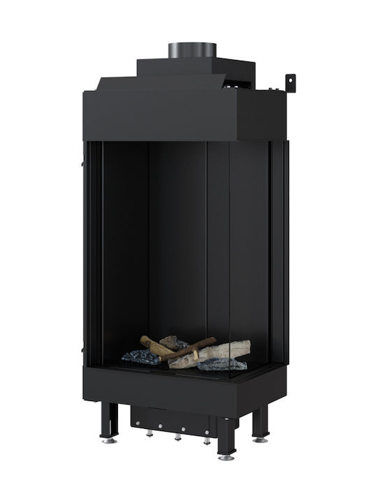 Kratki Leo P 45 68 G20 Ενεργειακό Τζάκι Αερίου 5.8kW Δεξιά Γωνία με Σταθερή Πόρτα