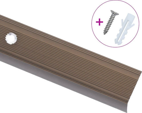 vidaXL Profile Aluminum for Steps Profile for Steps Shape Γ 15pcs. Brown 90cm Aluminum 90x90x3cm 15pcs