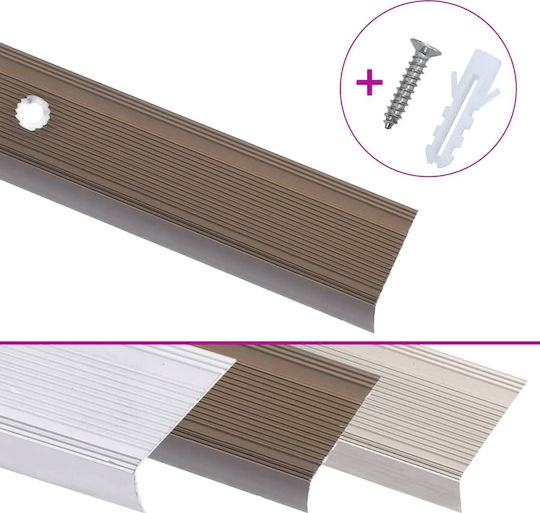 vidaXL Profile Aluminum for Steps Profile for Steps Shape Γ 15pcs. Brown 90cm Aluminum 90x90x3cm 15pcs
