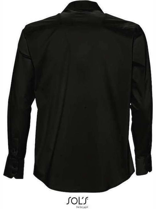 Brighton Long-sleeved Cotton Shirt Black
