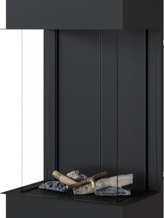 Kratki Leo LP 45 68 G31 37 MBAR Ενεργειακό Τζάκι Αερίου 3.8kW Τρίπλευρο με Σταθερή Πόρτα