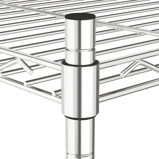 vidaXL vidaXL Lebensmittelregal Metallisch 3 Ebenen Silber 60x35x81cm