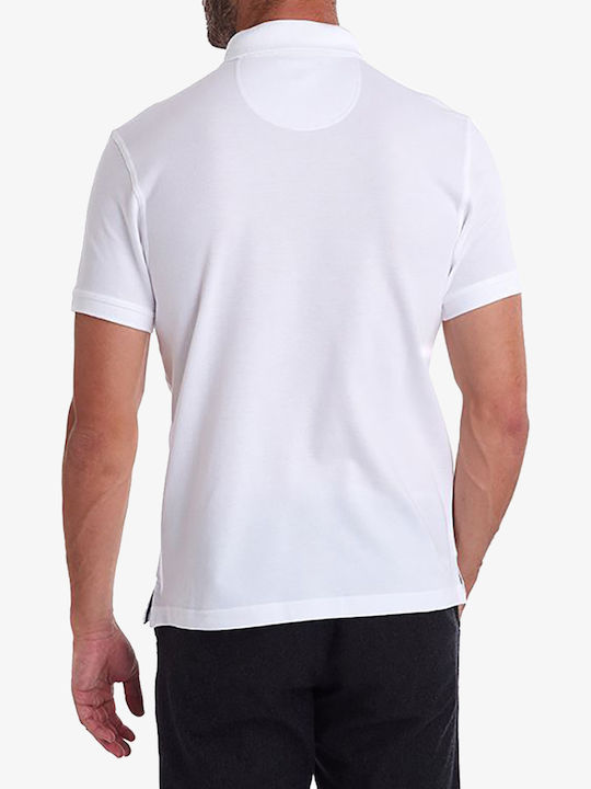 Barbour T-shirt Bărbătesc cu Mânecă Scurtă Polo Alb