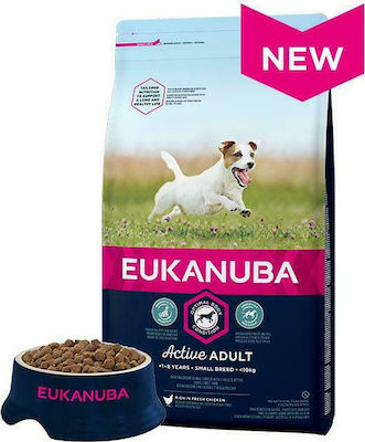 Eukanuba Active Adult Small Breed 15kg Hrană Uscată pentru Câini Adulți de Rase Mici cu Pui