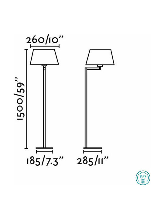 Faro Barcelona Artis Φωτιστικό Δαπέδου Υ150xΜ30εκ. με Ντουί για Λαμπτήρα E27 Λευκό