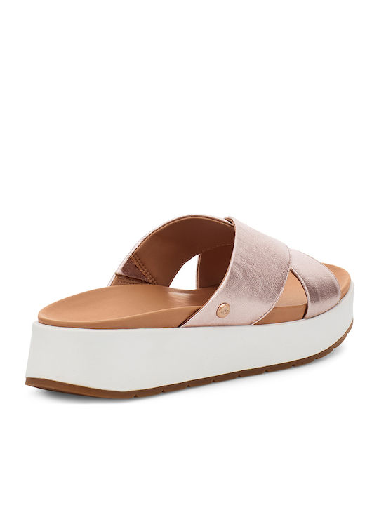 Emily Women's Flat Sandals Flatforms in Gold Color