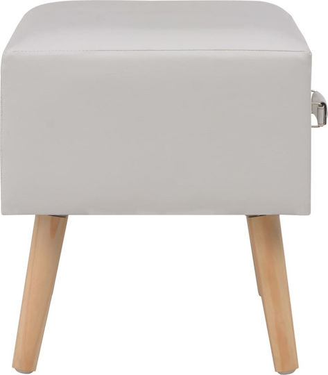 Bedside Tables with Artificial Leather 2pcs White 40x35x40cm