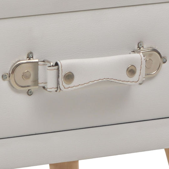 Bedside Tables with Artificial Leather 2pcs White 40x35x40cm